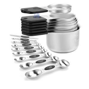 Magnetic Measuring Cups and Spoons Set - Black