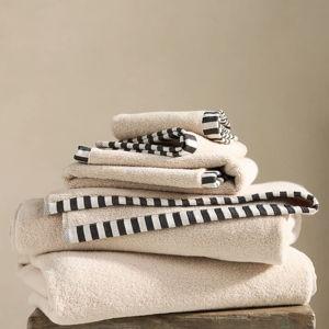 The Sloane Stripe Trim Soft Cotton Towel Collection