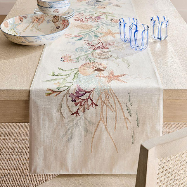 Enchanted Sea Table Runner ,18x108" - Multi