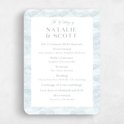 Blue Rounded Wedding Program - Orion