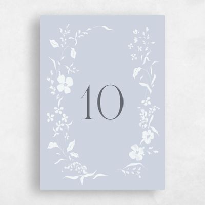 Blue Wedding Table Number - Lynette