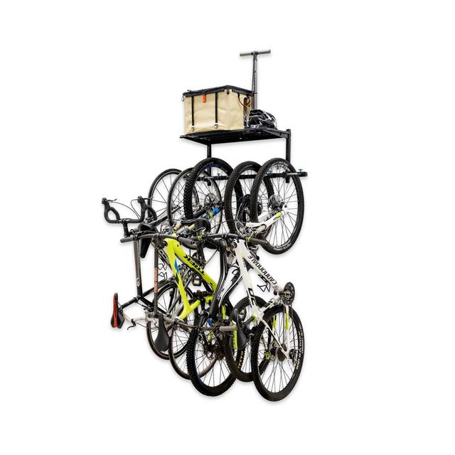 Teal Triangle G-Bike + Shelf | Adjustable Wall Storage System | Holds 5 Bikes