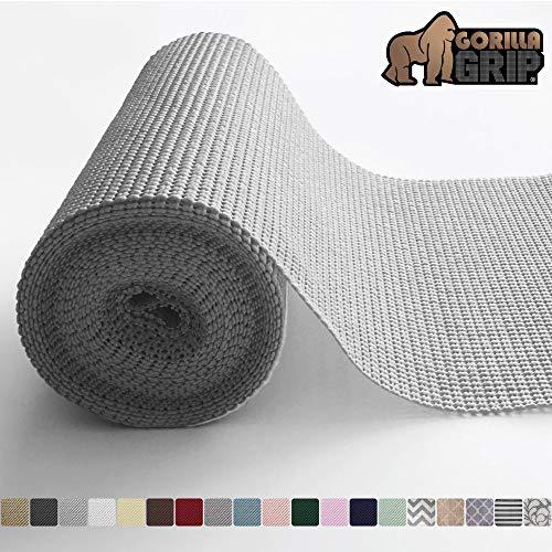 Gorilla Grip Original Drawer and Shelf Liner, Non Adhesive Roll, 17.5 Inch x 10 FT, Durable and Strong, Grip Liners for Drawers, Shelves, Cabinets, Storage, Kitchen and Desks, Light Gray