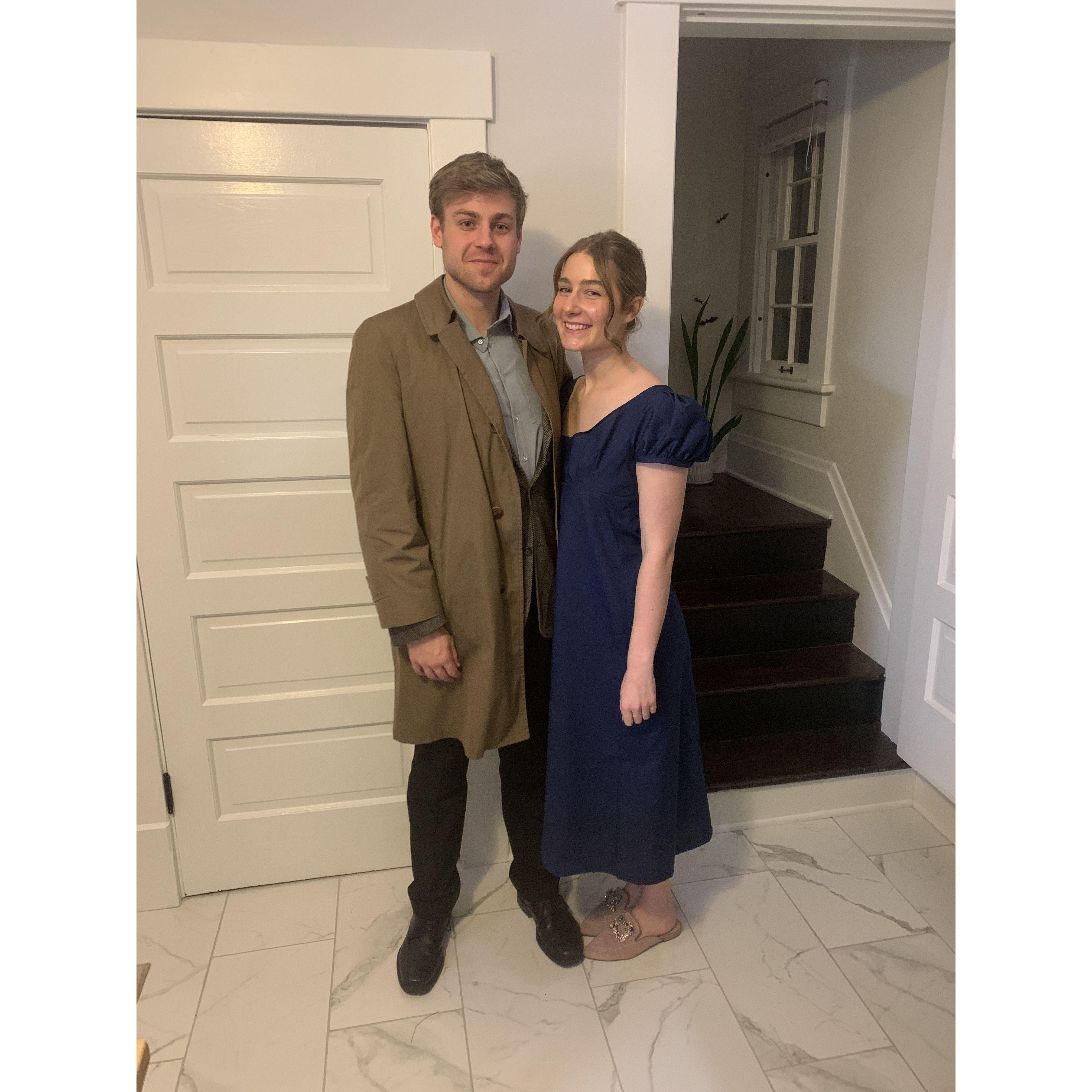 Dressed up for the Murder Mystery party we hosted