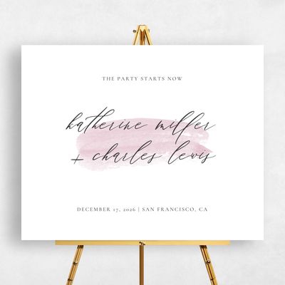 Pink Wedding Sign - Violin Landscape