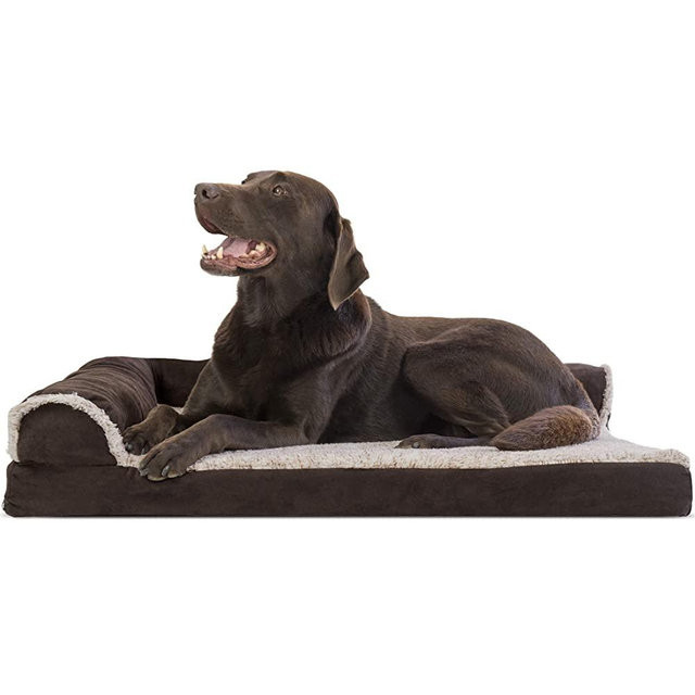 Furhaven Pet Dog Bed - Ergonomic Contour Lounger & Therapeutic Sofa-Style L Shaped ChaiseLiving Room Couch & Pet Bed w/ Removable Cover for Dogs & Cats - Available in Multiple Colors & Styles