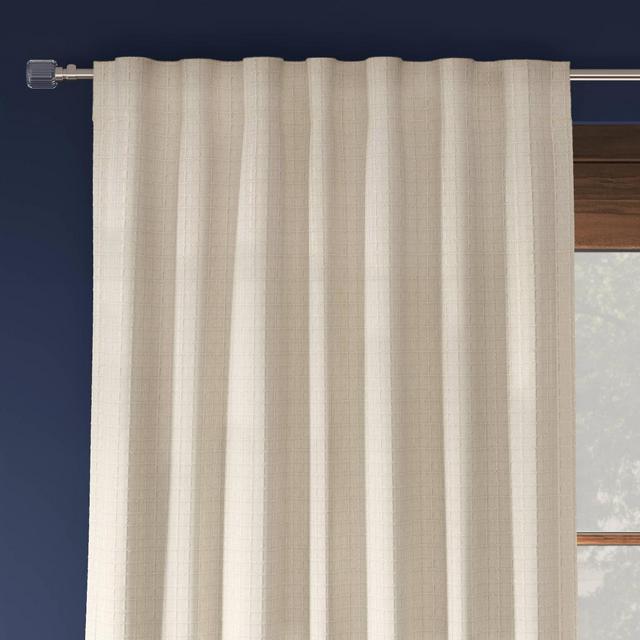 50"x63" Blackout Textured Plaid Curtain Panel Ivory - Threshold™