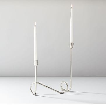 Metal Loop Candelabra - Polished Nickel