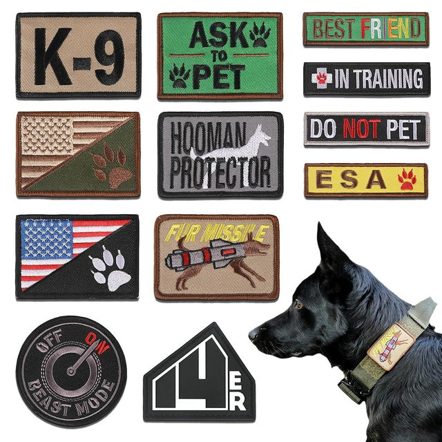 14er Tactical K9 Dog Patches for Harness | ESA Dog Patch, Ask to Pet, Service Dog Patch, Working Dog Patch | Service Dog Vest Patches Dog Harness Patches and Service Dog in Training Patches (12-Pack)