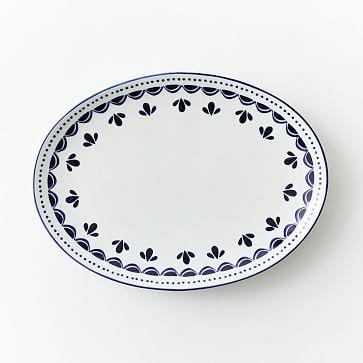 Scallop Print 15.75" Oval Platter