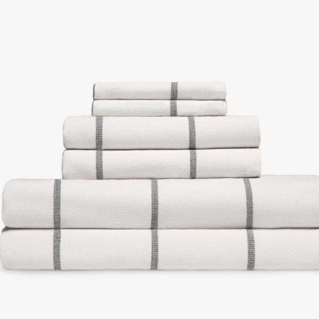 Fouta Stripe Towels (Bath Towel in Cream)