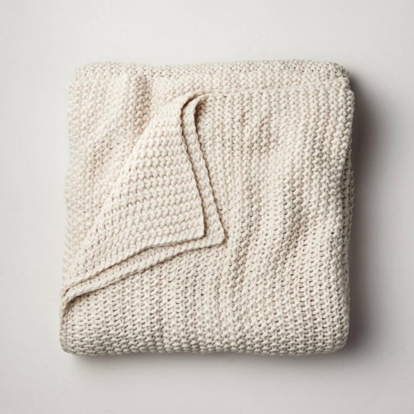 King - Chunky Knit Bed Blanket - Casaluna™ - Natural