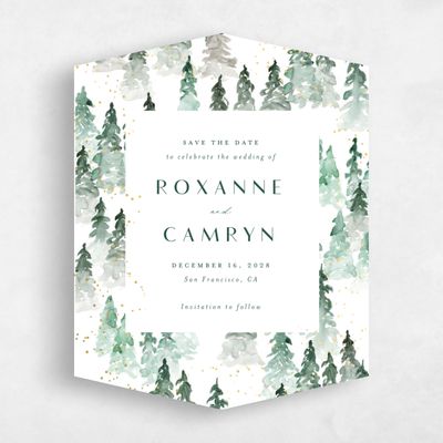 White Diamond Wedding Save the Date - Spruce Portrait Foil