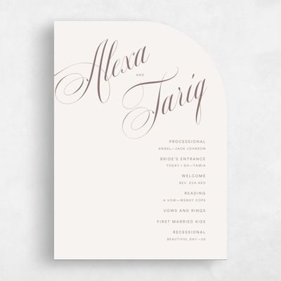 Beige Half arch Wedding Program - Dametta