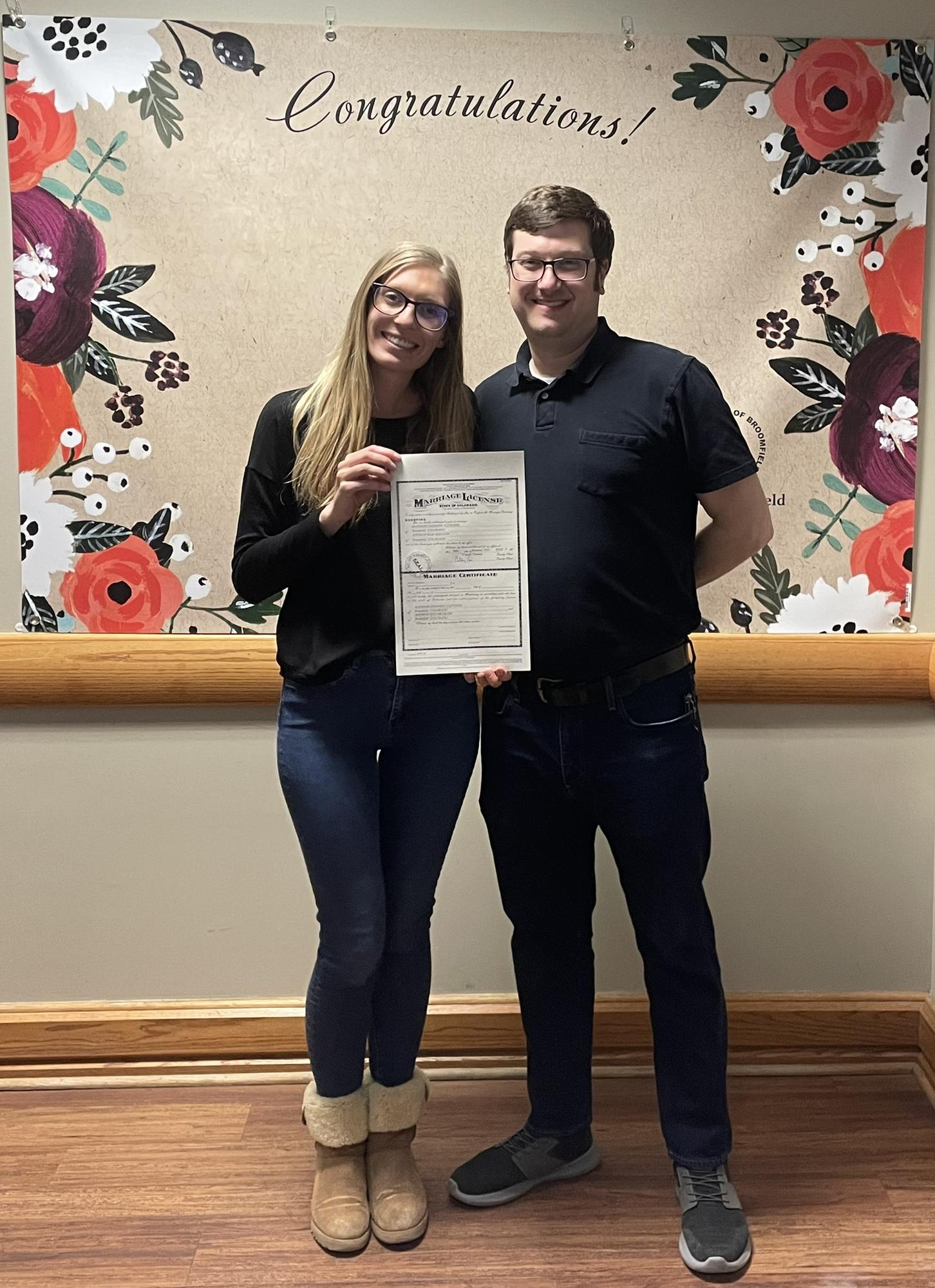 Getting our marriage license!