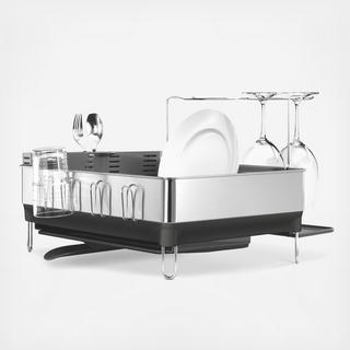 Steel Frame Dishrack with Wine Glass Holder