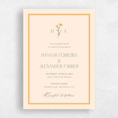 Buttercream, Yellow Wedding Invitation - Marlowe Classic