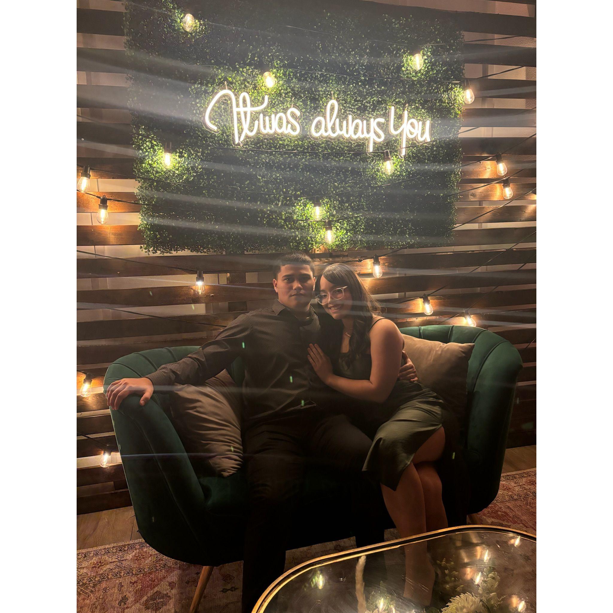 Attending our first wedding together