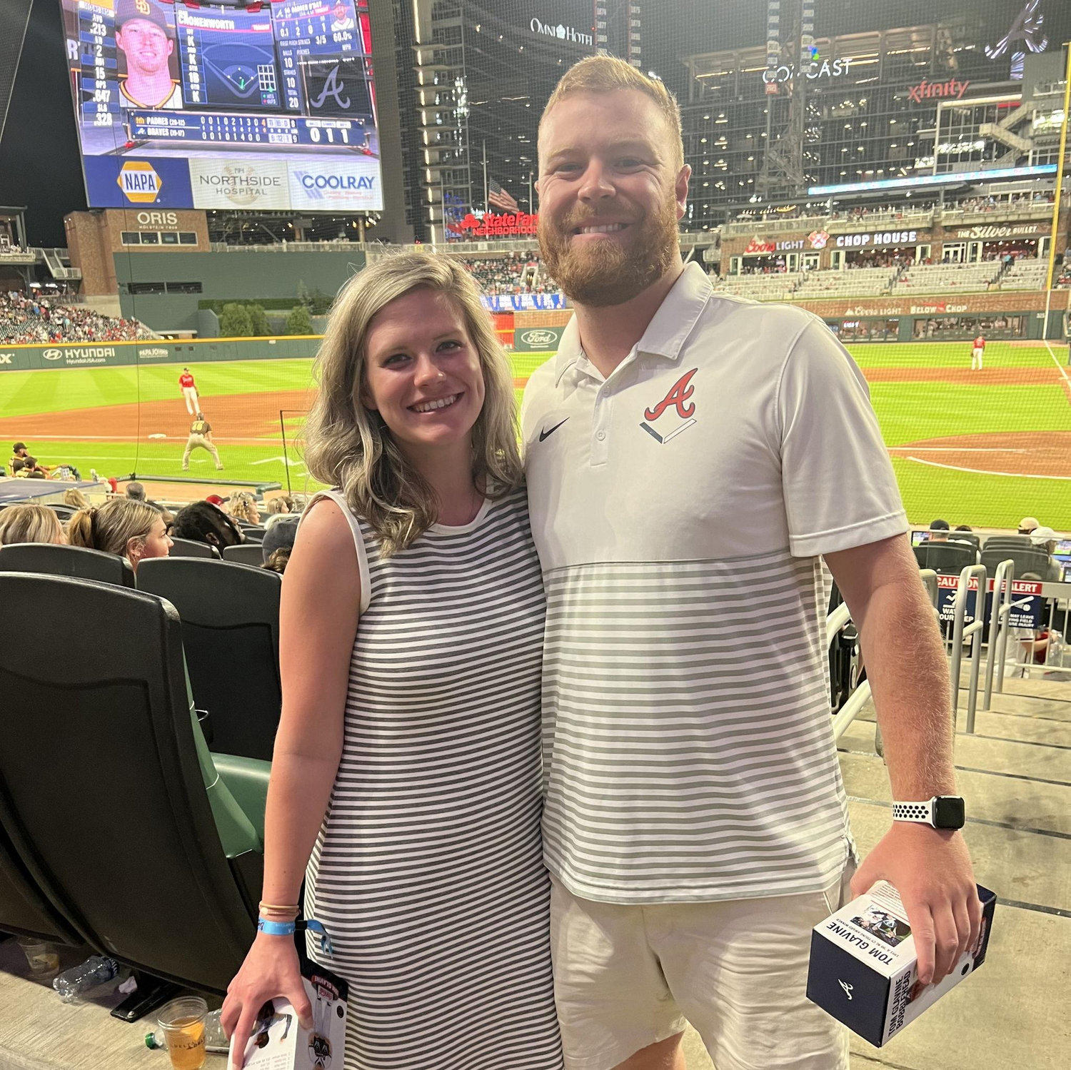 Our first baseball game together! We splurged for club seats.