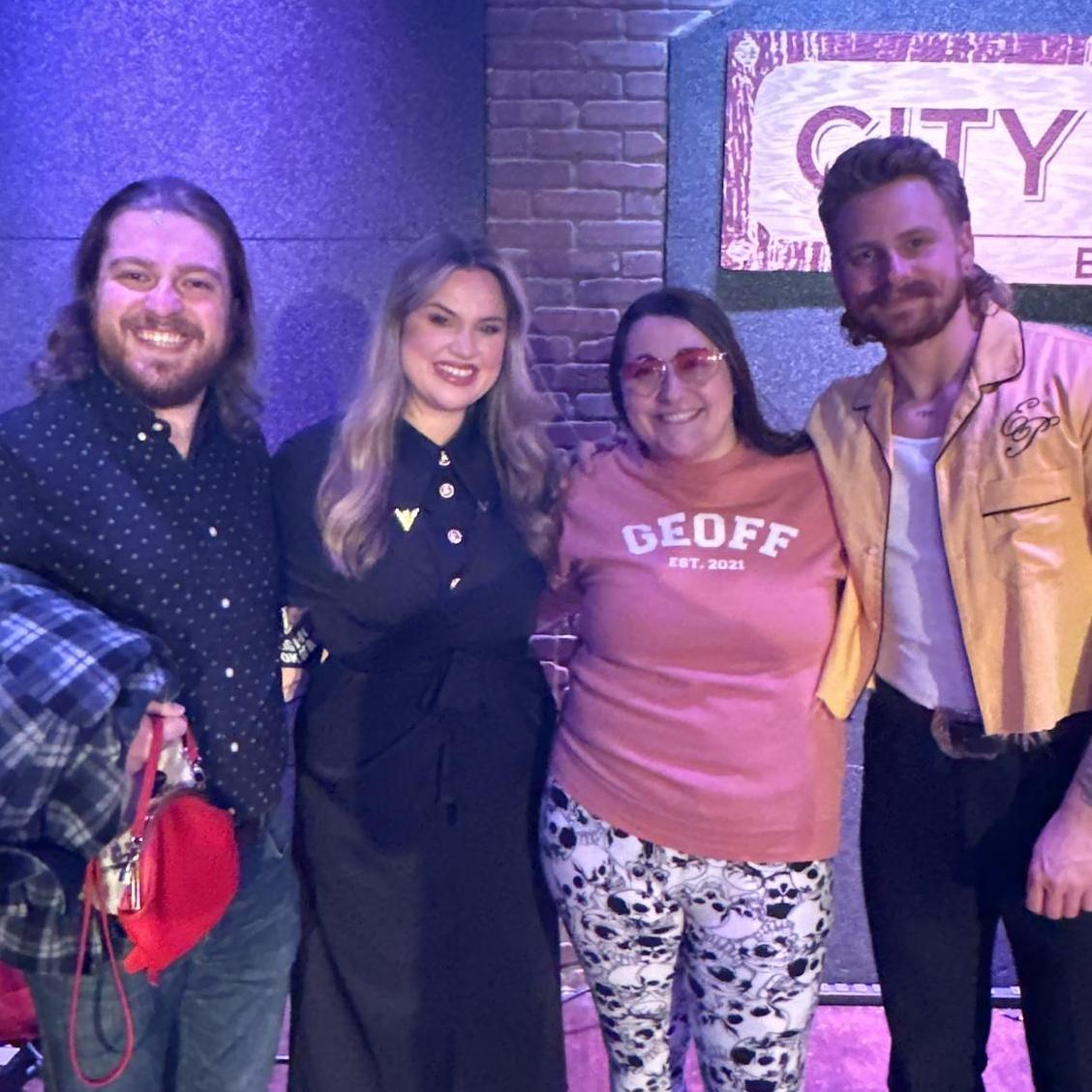 For Emily's birthday Lyle got her tickets to see one of her favorite podcast's (Obitchuary) live show, they even got to meet them after!