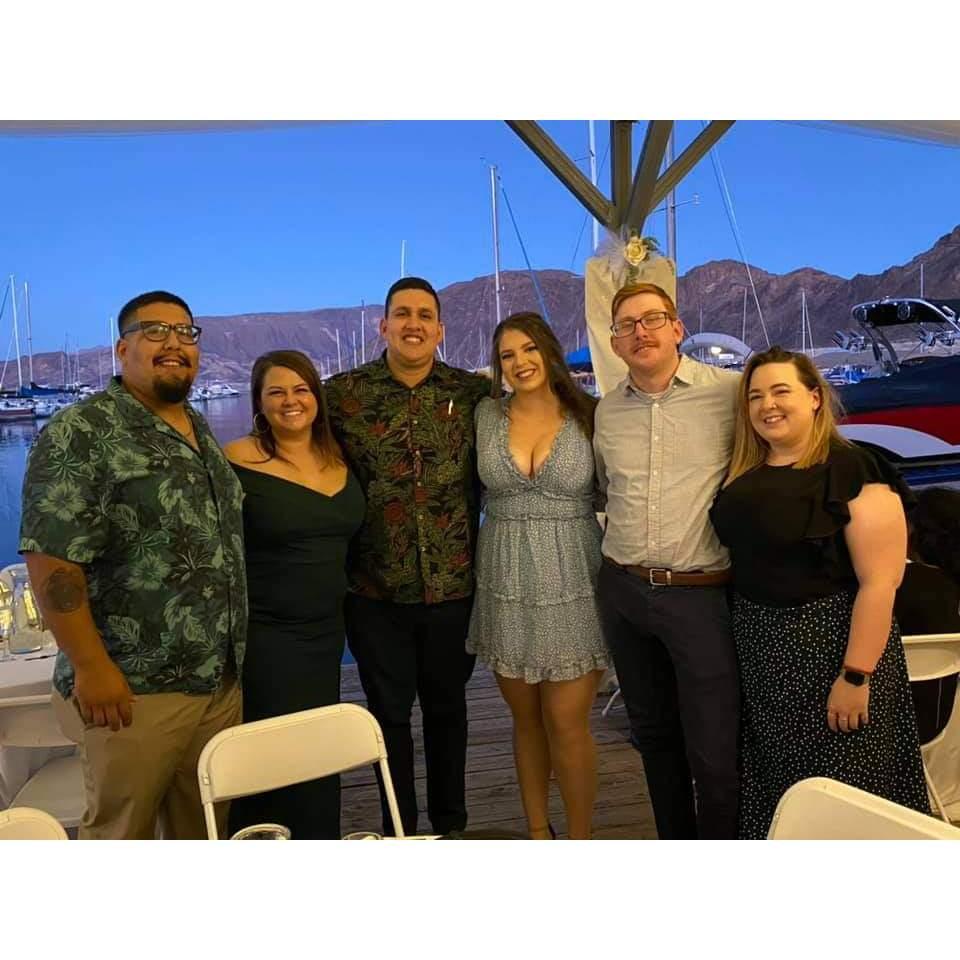 Us with Zach's brothers and beautiful girlfriends at Uncle Randy and Kim's wedding