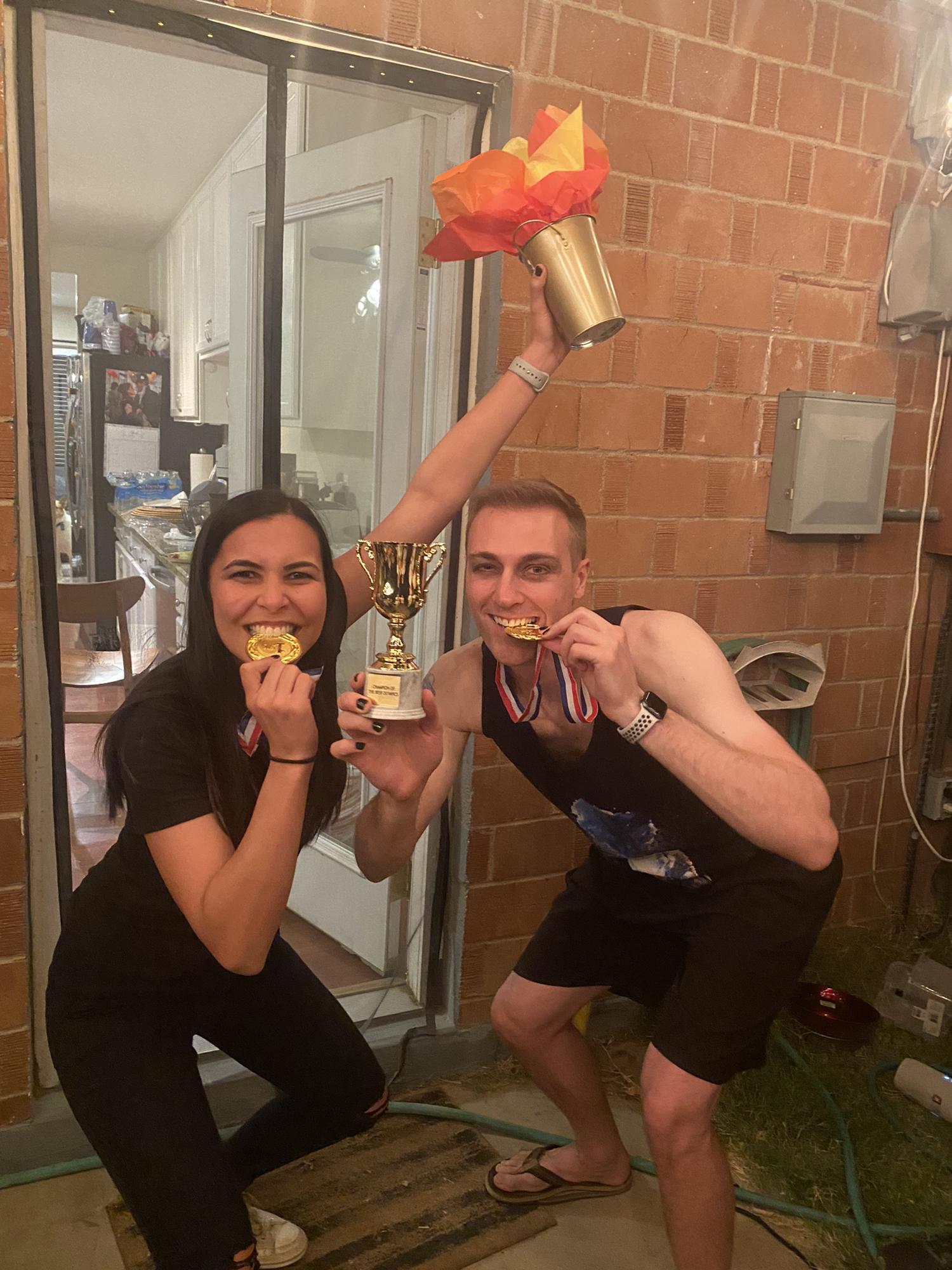 Gold medalists in the important things (Beer Olympics)
