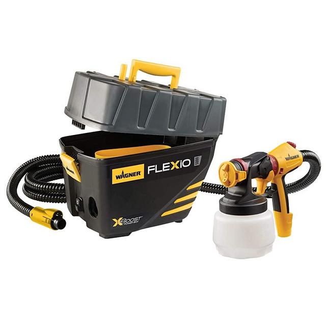 Wagner Spraytech 0529091 FLEXiO 5000 Stationary HVLP Paint Sprayer, Sprays Unthinned Latex, Includes two Nozzles, iSpray Nozzle and Detail Finish Nozzle, Complete Adjustability for All Needs