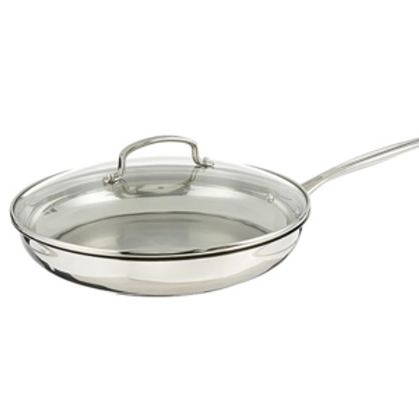 Cuisinart 12 Inch Skillet with Glass Cover, Chef's Classic Collection, 722-30G