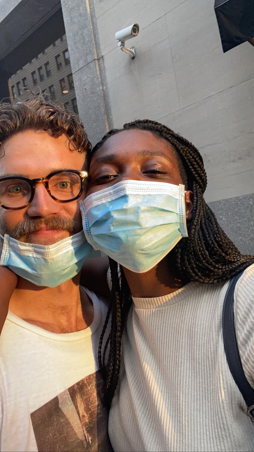 Our first photo together - peak pandemic.