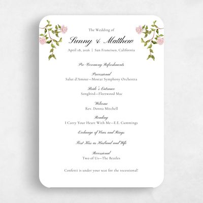 Pink Rounded Wedding Program - Villagio