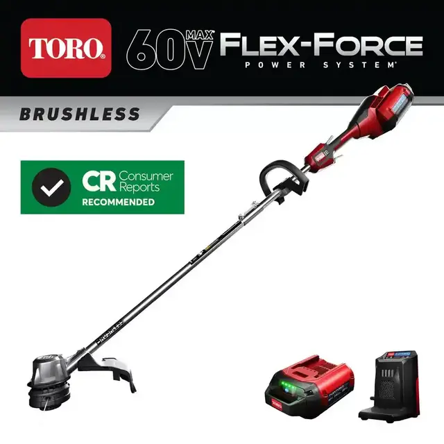 Weed Wacker - 60-Volt Max Lithium-Ion Brushless Cordless 14 in./16 in. String Trimmer - 2.5 Ah Battery and Charger Included
