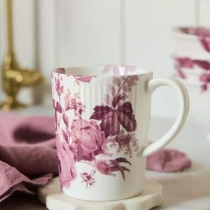Pink Abi Stoneware, Set of 4, Mugs
