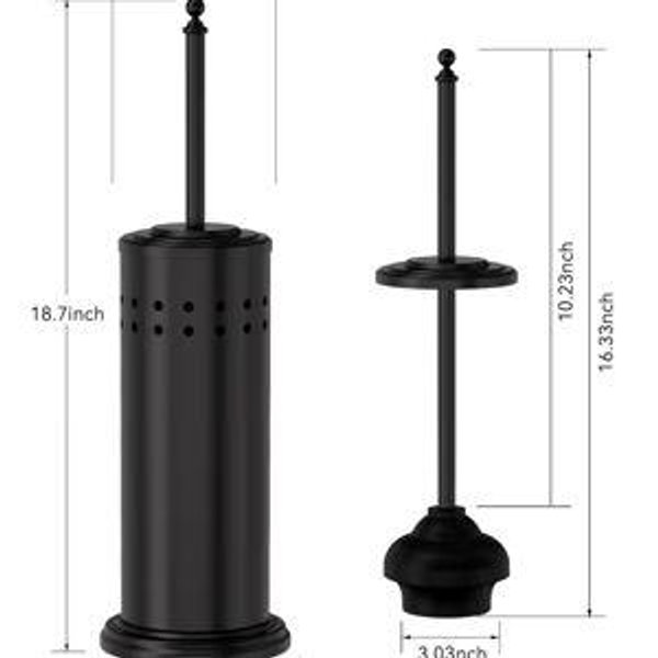 DOWRY Toilet Plunger with Holder for Bathroom,Powerful Efficient Force Suction Cup,Heavy Duty, Deep Cleaning