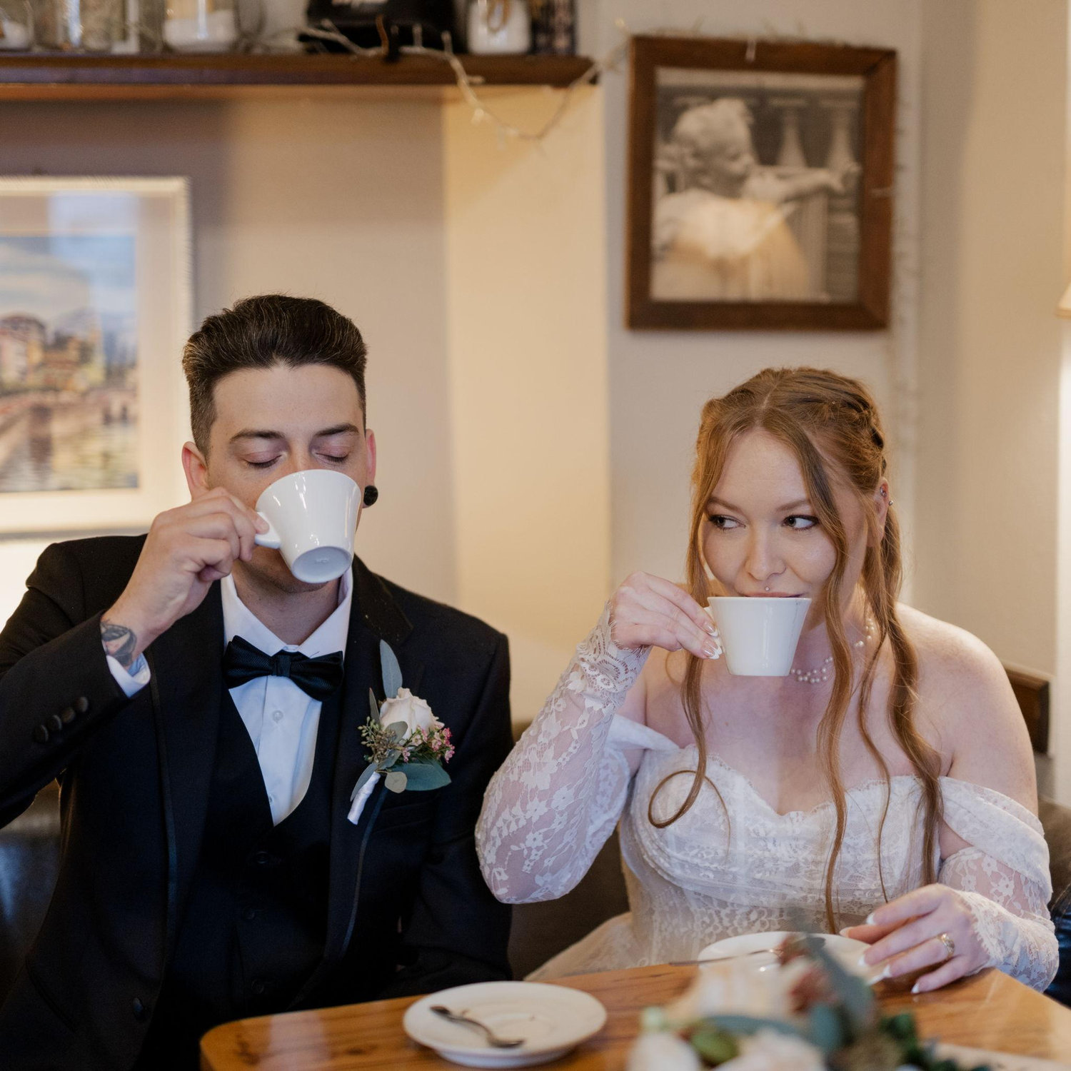 Cappuccinos and tiramisu.