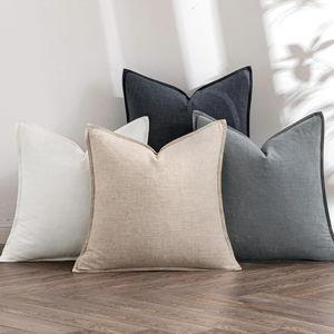 MIULEE 18x18 Pillow Covers, Pack of 4 (Neutral Cream/Gray)