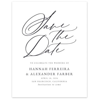White Wedding Digital Save the Date - Kiruna Portrait