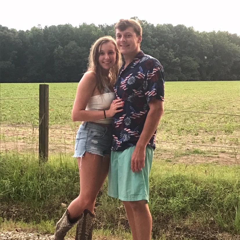 2nd 4th of July together in 2020 where we had a huge blow up slide at our friend’s house! 
For our first 4th of July- we rode in Will’s old truck with no A/C to watch fireworks with Austin and Logan!