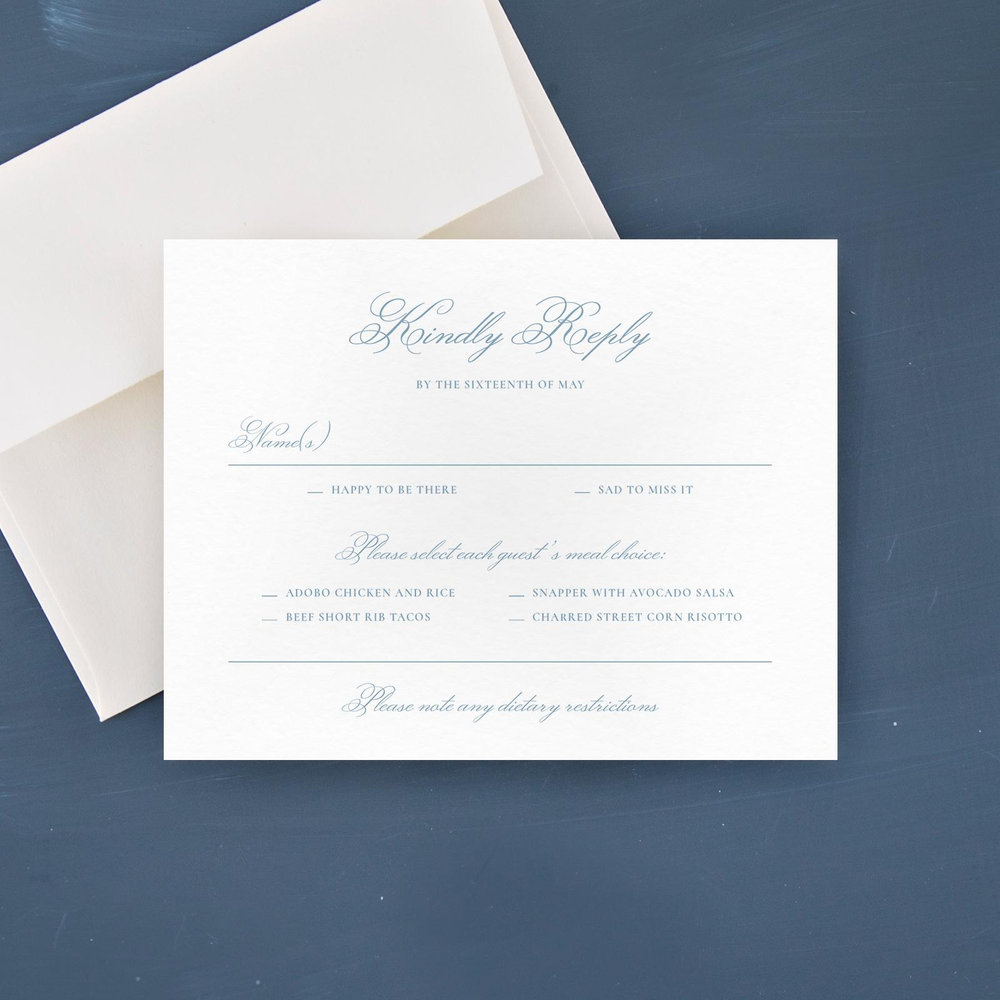 Camberley Frame | Dusty Blue | Zola Wedding Invitations