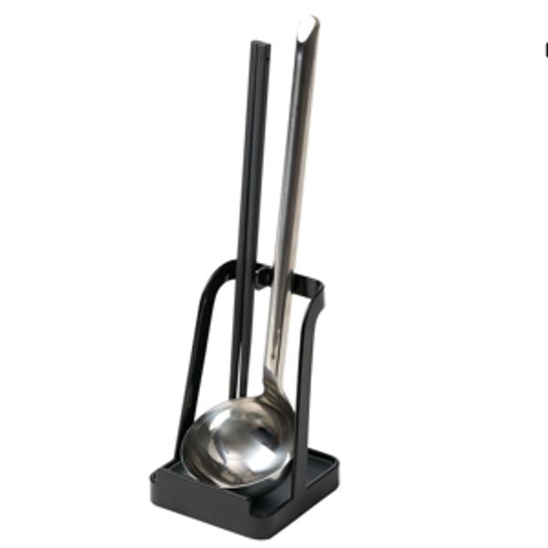 Tower Ladle Holder-Lid Stand for Utensils in Kitchen, Black 2248-P