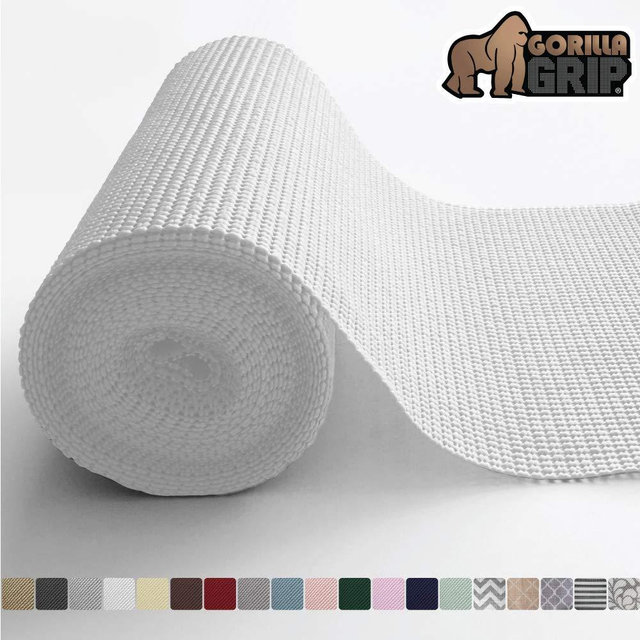 Gorilla Grip Original Drawer and Shelf Liner, Non Adhesive Roll, 17.5 Inch x 20 FT, Durable and Strong, Grip Liners for Drawers, Shelves, Cabinets, Storage, Kitchen and Desks, Snow White