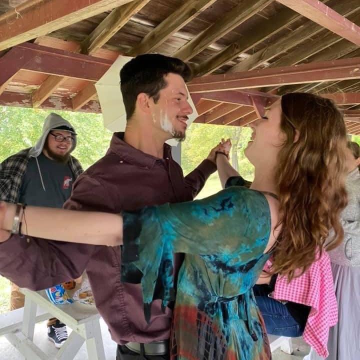 I got dared to smash some cake in his face and well… let’s say I got chased with said cake and I can run in heels ;)