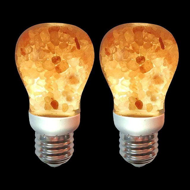 Himalayan Glow Salt Light Bulbs 60-Watt Equivalent, Warm Amber Glow, (Pack of 2), 2 Count