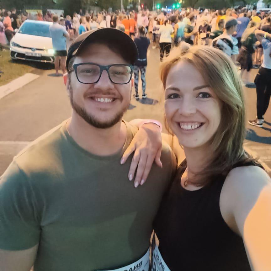 Our first 5K run together.