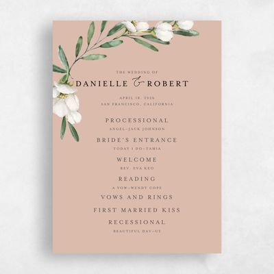 Sandstone, Brown Wedding Program - Sundsvall