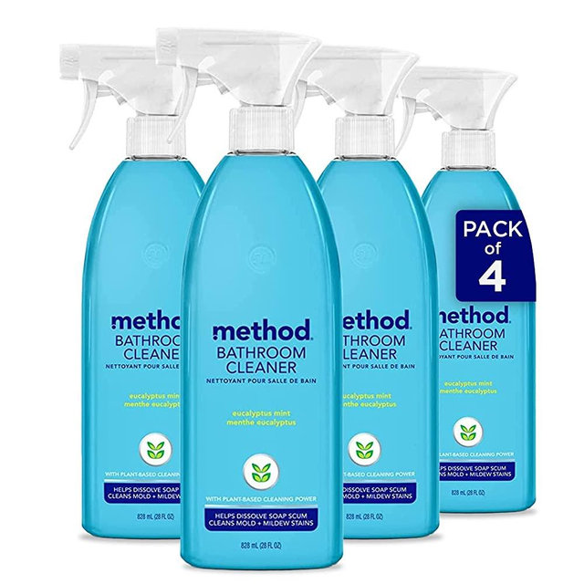 Method Bathroom Cleaner, Eucalyptus Mint, 28 Ounce, 4 Pack, Packaging May Vary