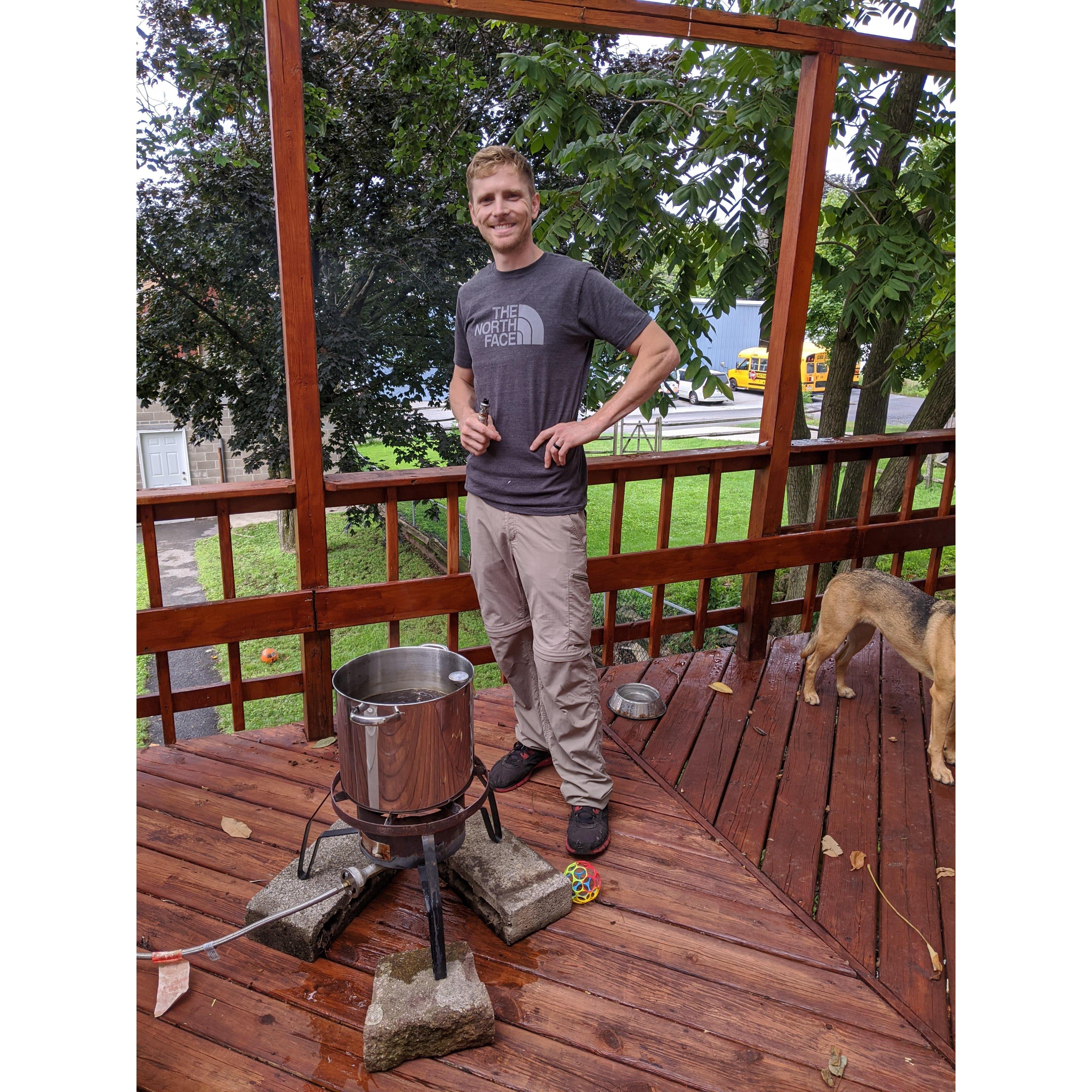 Emmaus, PA. 2020. Joey learns to brew beer.