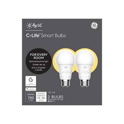 2pk C Life Aline A19 LED Bulb White - General Electric