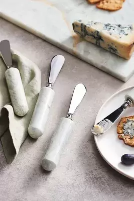 Blue Onyx Cheese Spreaders, Set of 4