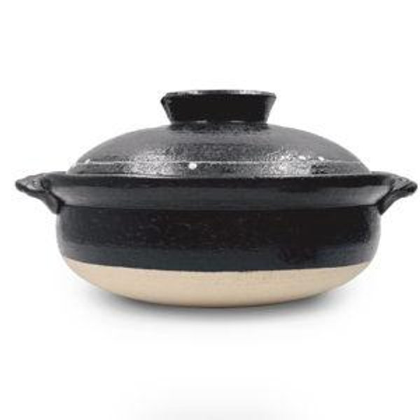 Kuroyu Black x White Line Banko Donabe Clay