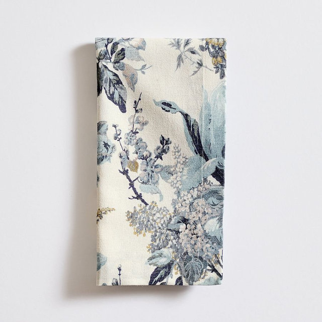 Linden Floral Cotton Napkins, Set of 4 - Blue Multi